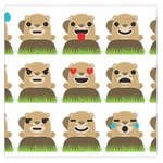 Groundhog Emojis Large Satin Scarf (Square)