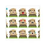 Groundhog Emojis Small Satin Scarf (Square)