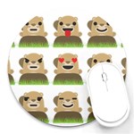 Groundhog Emojis Round Mousepad