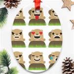 Groundhog Emojis Ornament (Oval)