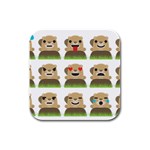 Groundhog Emojis Rubber Square Coaster (4 pack)