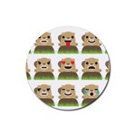 Groundhog Emojis Rubber Coaster (Round)