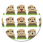 Groundhog Emojis Magnet 5  (Round)