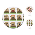 Groundhog Emojis Playing Cards (Round)