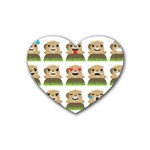 Groundhog Emojis Rubber Coaster (Heart)