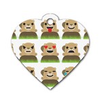 Groundhog Emojis Dog Tag Heart (One Side)