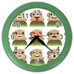 Groundhog Emojis Color Wall Clock