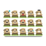 Groundhog Emojis Plate Mat