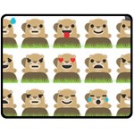 Groundhog Emojis Fleece Blanket (Medium)