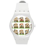 Groundhog Emojis Round Plastic Sport Watch (M)