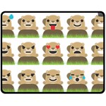 Groundhog Emojis Double Sided Fleece Blanket (Medium)