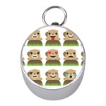 Groundhog Emojis Silver Compass (Mini)