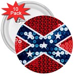 sequin confederate flag 3  Button (10 pack)