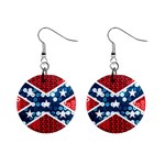 sequin confederate flag 1  Button Earrings