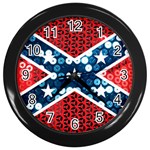 sequin confederate flag Wall Clock (Black)