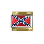 sequin confederate flag Gold Trim Italian Charm (9mm)