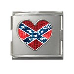 sequin confederate flag Mega Link Heart Italian Charm (18mm)