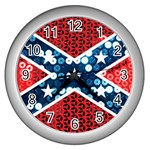 sequin confederate flag Wall Clock (Silver)