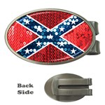 sequin confederate flag Money Clip (Oval)