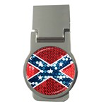 sequin confederate flag Money Clip (Round)