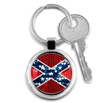 sequin confederate flag Key Chain (Round)