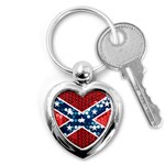 sequin confederate flag Key Chain (Heart)