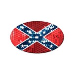 sequin confederate flag Sticker (Oval)