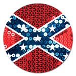 sequin confederate flag Magnet 5  (Round)