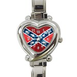 sequin confederate flag Heart Italian Charm Watch