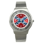 sequin confederate flag Stainless Steel Watch