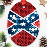 sequin confederate flag Oval Ornament (Two Sides)