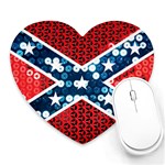 sequin confederate flag Heart Mousepad