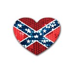 sequin confederate flag Rubber Coaster (Heart)