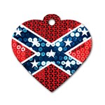 sequin confederate flag Dog Tag Heart (One Side)