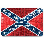 sequin confederate flag Large Doormat