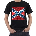 sequin confederate flag Men s T-Shirt (Black)