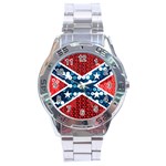 sequin confederate flag Stainless Steel Analogue Watch