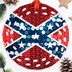 sequin confederate flag Ornament (Round Filigree)