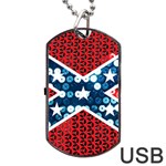 sequin confederate flag Dog Tag USB Flash (One Side)