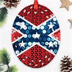 sequin confederate flag Ornament (Oval Filigree)