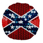 sequin confederate flag Large 18  Premium Round Cushion 