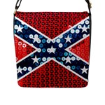 sequin confederate flag Flap Closure Messenger Bag (L)