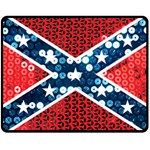 sequin confederate flag Double Sided Fleece Blanket (Medium)