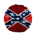 sequin confederate flag Standard 15  Premium Flano Round Cushion 