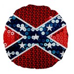 sequin confederate flag Large 18  Premium Flano Round Cushion 