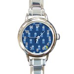 glitter tardis Round Italian Charm Watch