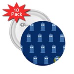 glitter tardis 2.25  Button (10 pack)