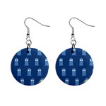 glitter tardis 1  Button Earrings