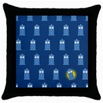 glitter tardis Throw Pillow Case (Black)