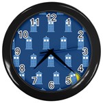 glitter tardis Wall Clock (Black)